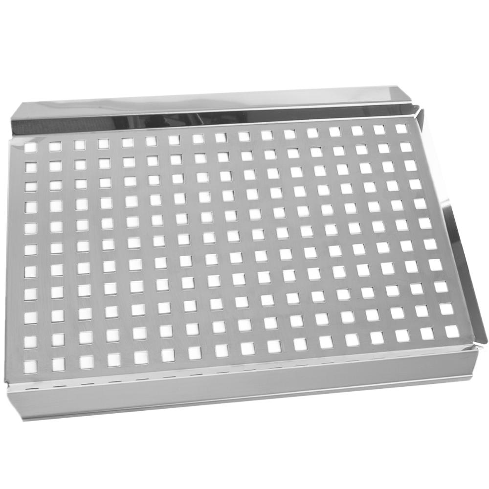 Grelha Perfurada para Carnes e Vegetais 37x29cm Aço Inox com