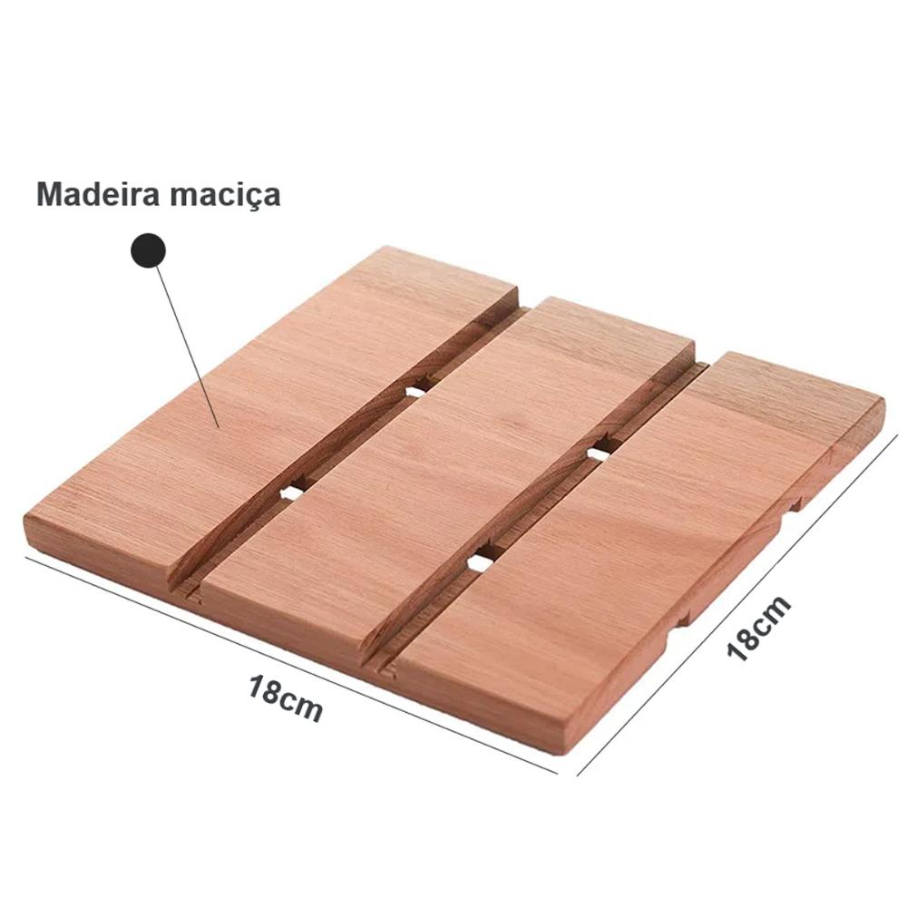 Kit 2 Descansos para Panelas em Madeira Essence 18x18cm Supo