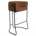 Banqueta Decorativa Base Aço Preto Betina B-262 Veludo Telha - Domi