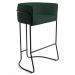Banqueta Decorativa Base Aço Preto Betina C-117 Linho Verde - Domi