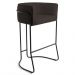 Banqueta Decorativa Base Aço Preto Betina C-34 Corano Marrom - Domi