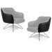 Kit 02 Poltronas Decorativas Jade Base Fixa Orby C-315 Corano Tressê Linho Cinza Claro - Domi
