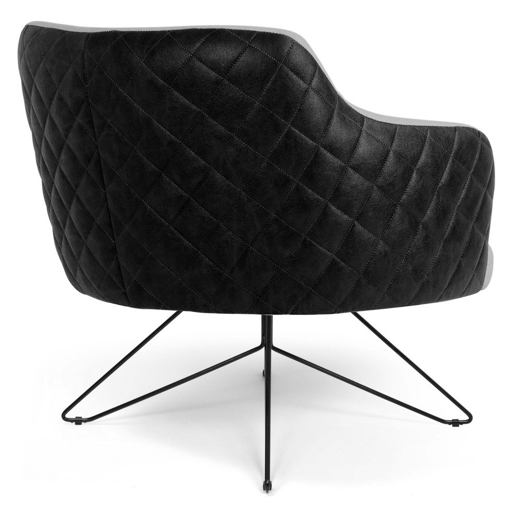 Kit 02 Poltronas Decorativas Jade Base Fixa Orby C-315 Corano Tressê Linho Cinza Claro - Domi