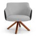Kit 02 Poltronas Decorativas Jade Base Giromad C-315 Corano Tressê Linho Cinza Claro - Domi