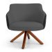 Kit 02 Poltronas Decorativas Jade Base Giromad C-416 Corano Tressê Linho Cinza Escuro - Domi