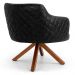 Kit 02 Poltronas Decorativas Jade Base Giromad C-416 Corano Tressê Linho Cinza Escuro - Domi