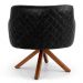 Kit 02 Poltronas Decorativas Jade Base Giromad C-416 Corano Tressê Linho Cinza Escuro - Domi