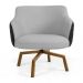 Kit 02 Poltronas Decorativas Jade Base Ka Giratória C-315 Corano Tressê Linho Cinza Claro - Domi