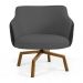 Kit 02 Poltronas Decorativas Jade Base Ka Giratória C-416 Corano Tressê Linho Cinza Escuro - Domi