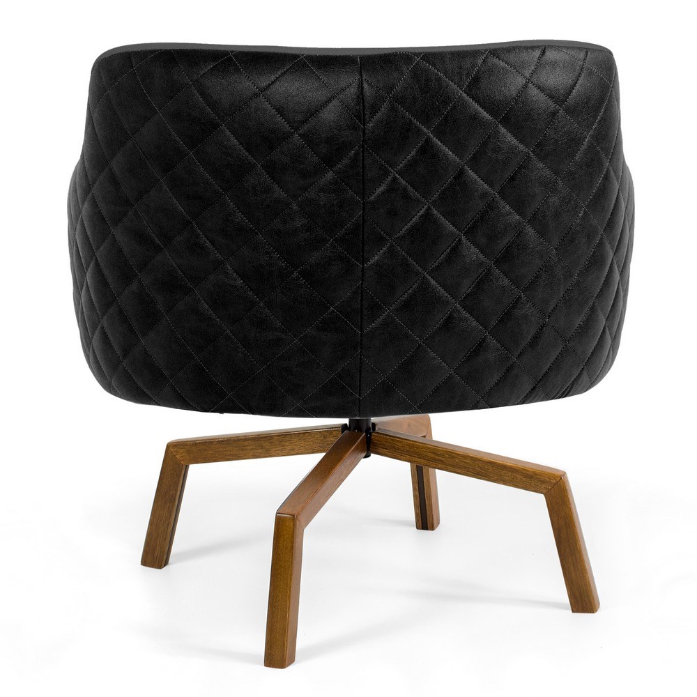 Kit 02 Poltronas Decorativas Jade Base Ka Giratória C-416 Corano Tressê Linho Cinza Escuro - Domi
