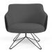 Kit 02 Poltronas Decorativas Jade Base Orby Fixa C-416 Corano Tressê Linho Cinza Escuro - Domi