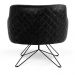 Kit 02 Poltronas Decorativas Jade Base Orby Fixa C-416 Corano Tressê Linho Cinza Escuro - Domi