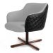 Kit 02 Poltronas Decorativas Jade Base Xis Giratória C-315 Corano Tressê Linho Cinza Claro - Domi
