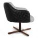 Kit 02 Poltronas Decorativas Jade Base Xis Giratória C-315 Corano Tressê Linho Cinza Claro - Domi