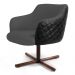Kit 02 Poltronas Decorativas Jade Base Xis Giratória C-416 Corano Tressê Linho Cinza Escuro - Domi