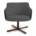 Kit 02 Poltronas Decorativas Jade Base Xis Giratória C-416 Corano Tressê Linho Cinza Escuro - Domi