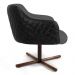 Kit 02 Poltronas Decorativas Jade Base Xis Giratória C-416 Corano Tressê Linho Cinza Escuro - Domi