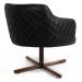 Kit 02 Poltronas Decorativas Jade Base Xis Giratória C-416 Corano Tressê Linho Cinza Escuro - Domi