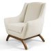 Kit 02 Poltronas Decorativas Juliet Base de Madeira B-309 Veludo Bege - Domi