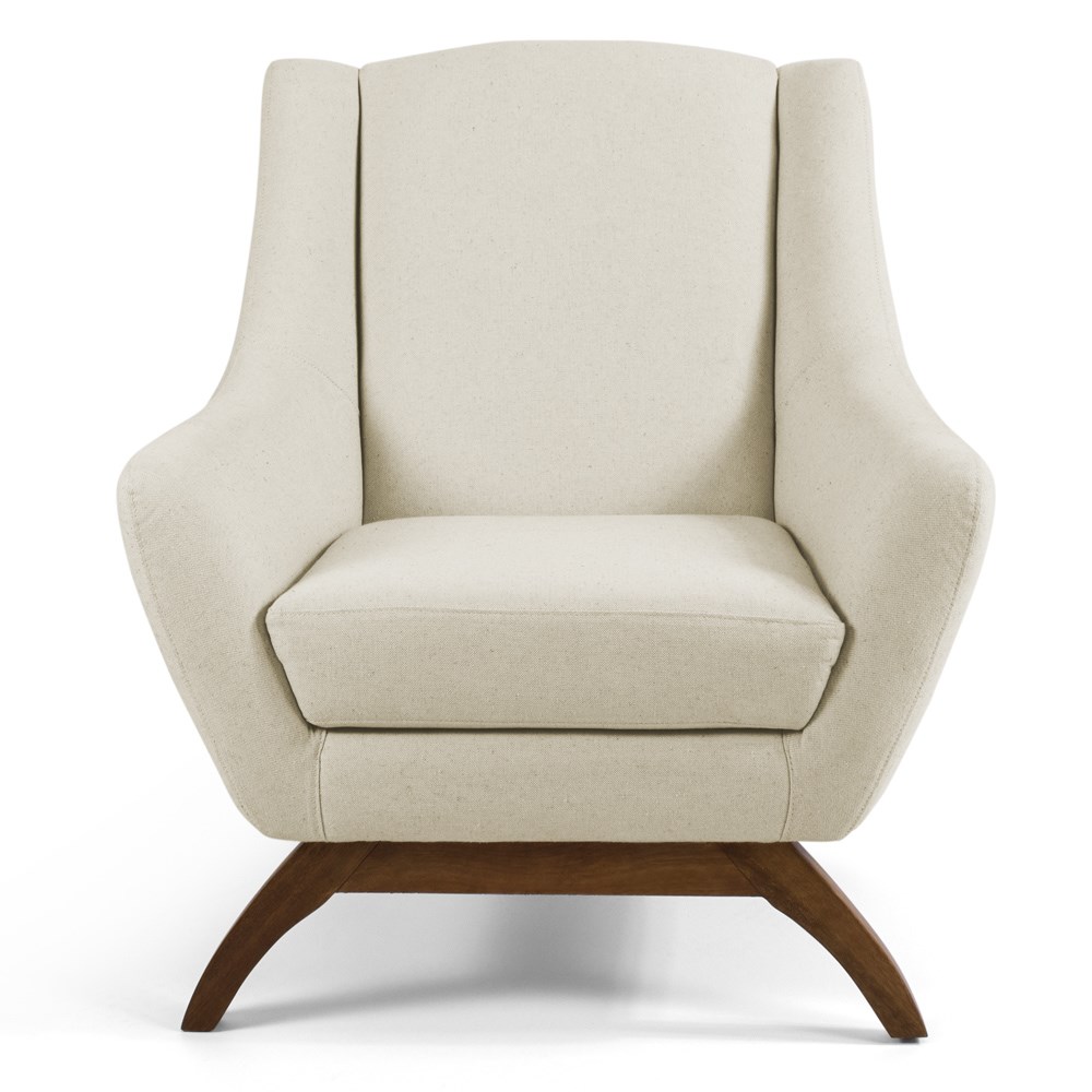 Kit 02 Poltronas Decorativas Juliet Base de Madeira B-309 Veludo Bege - Domi