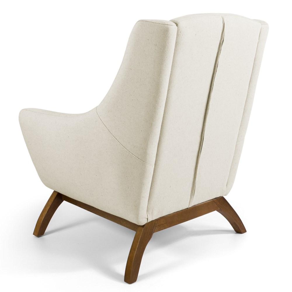 Kit 02 Poltronas Decorativas Juliet Base de Madeira B-309 Veludo Bege - Domi