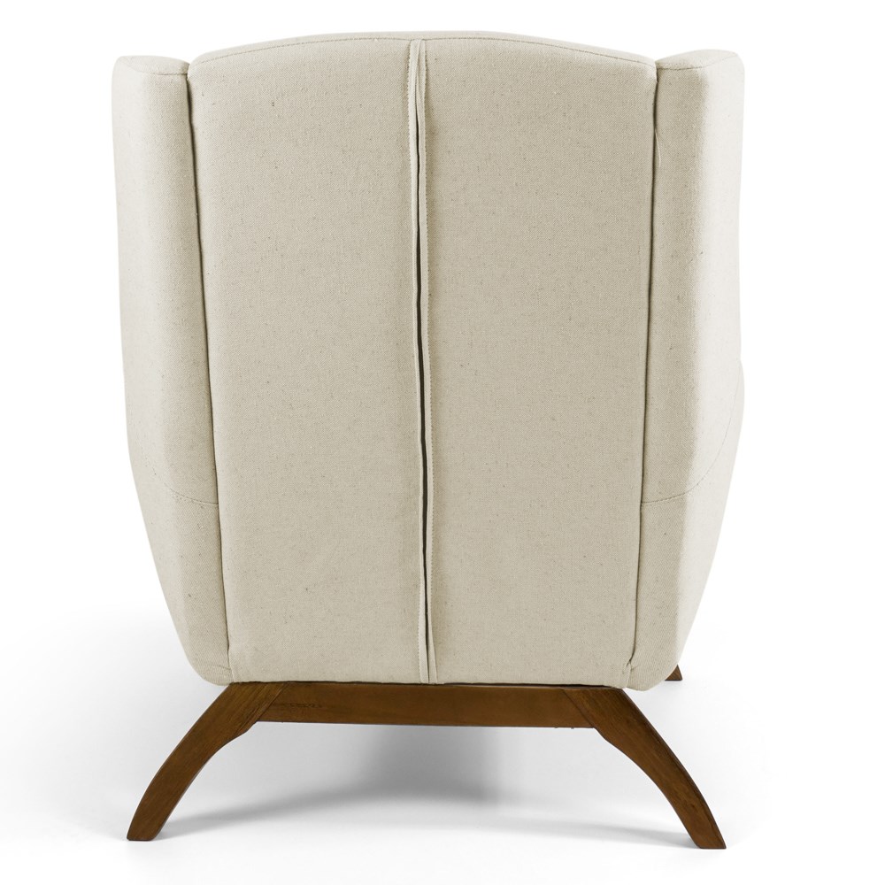 Kit 02 Poltronas Decorativas Juliet Base de Madeira B-309 Veludo Bege - Domi