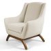Kit 02 Poltronas Decorativas Juliet Base de Madeira C-107 Linho Bege - Domi