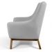 Kit 02 Poltronas Decorativas Juliet Base de Madeira C-315 Linho Cinza Claro - Domi