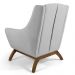 Kit 02 Poltronas Decorativas Juliet Base de Madeira C-315 Linho Cinza Claro - Domi
