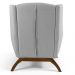 Kit 02 Poltronas Decorativas Juliet Base de Madeira C-315 Linho Cinza Claro - Domi