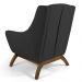 Kit 02 Poltronas Decorativas Juliet Base de Madeira C-465 Linho Chumbo - Domi