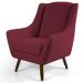 Kit 02 Poltronas Decorativas Juliet Pés de Madeira B-278 Veludo Marsala - Domi