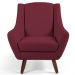 Kit 02 Poltronas Decorativas Juliet Pés de Madeira B-278 Veludo Marsala - Domi