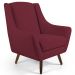 Kit 02 Poltronas Decorativas Juliet Pés de Madeira B-278 Veludo Marsala - Domi