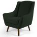 Kit 02 Poltronas Decorativas Juliet Pés de Madeira B-303 Veludo Verde Musgo - Domi
