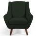 Kit 02 Poltronas Decorativas Juliet Pés de Madeira B-303 Veludo Verde Musgo - Domi