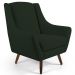 Kit 02 Poltronas Decorativas Juliet Pés de Madeira B-303 Veludo Verde Musgo - Domi