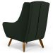 Kit 02 Poltronas Decorativas Juliet Pés de Madeira B-303 Veludo Verde Musgo - Domi
