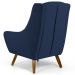 Kit 02 Poltronas Decorativas Juliet Pés de Madeira B-304 Veludo Azul Marinho - Domi