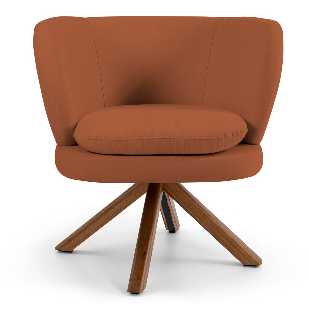 Kit 02 Poltronas Decorativas Melissa Base Giromad Giratória B-262 Veludo Telha - Domi