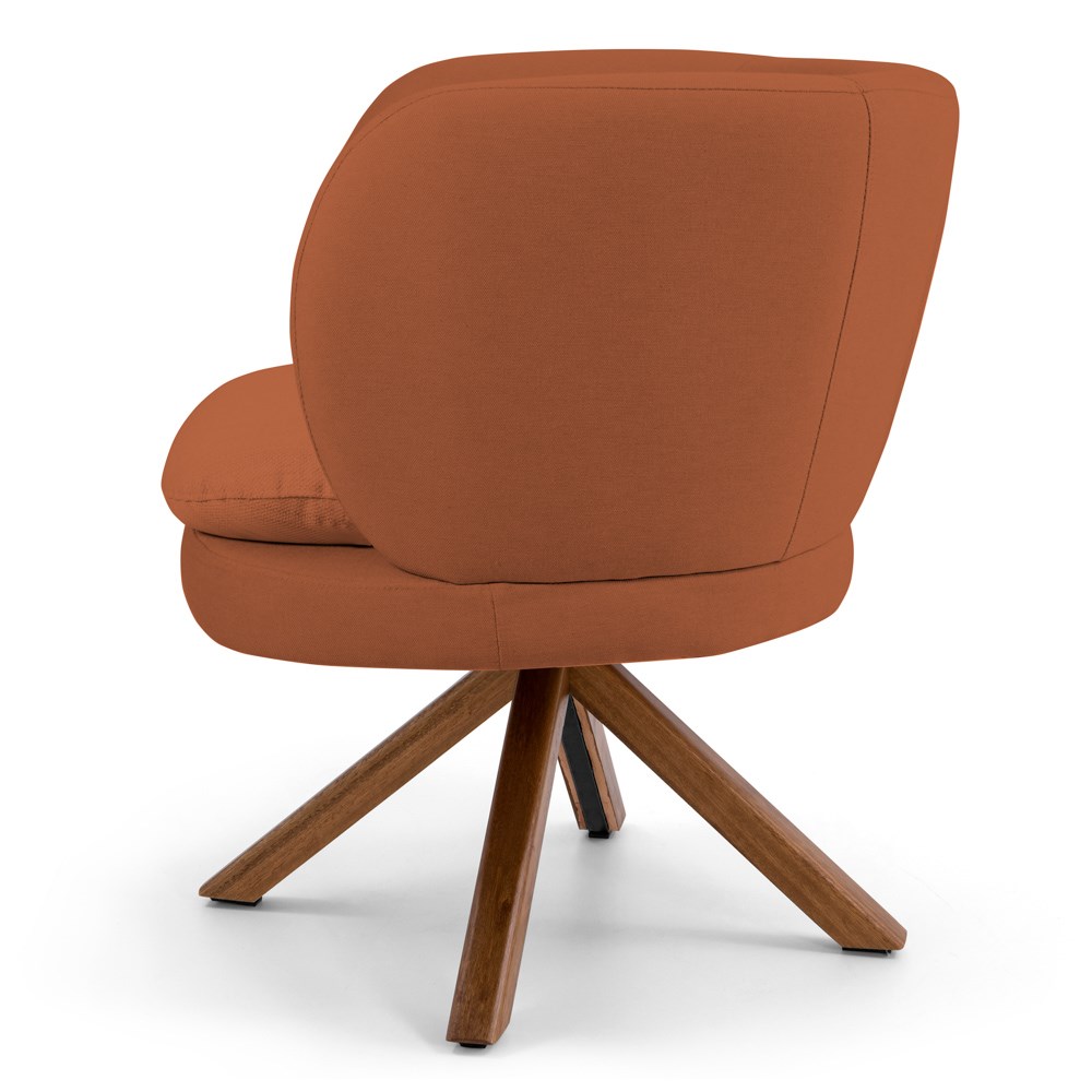 Kit 02 Poltronas Decorativas Melissa Base Giromad Giratória B-262 Veludo Telha - Domi