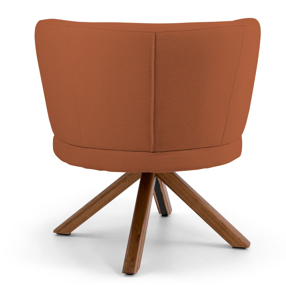 Kit 02 Poltronas Decorativas Melissa Base Giromad Giratória B-262 Veludo Telha - Domi