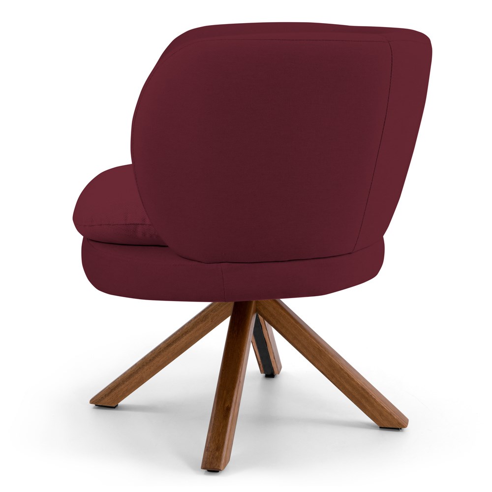 Kit 02 Poltronas Decorativas Melissa Base Giromad Giratória B-278 Veludo Marsala - Domi