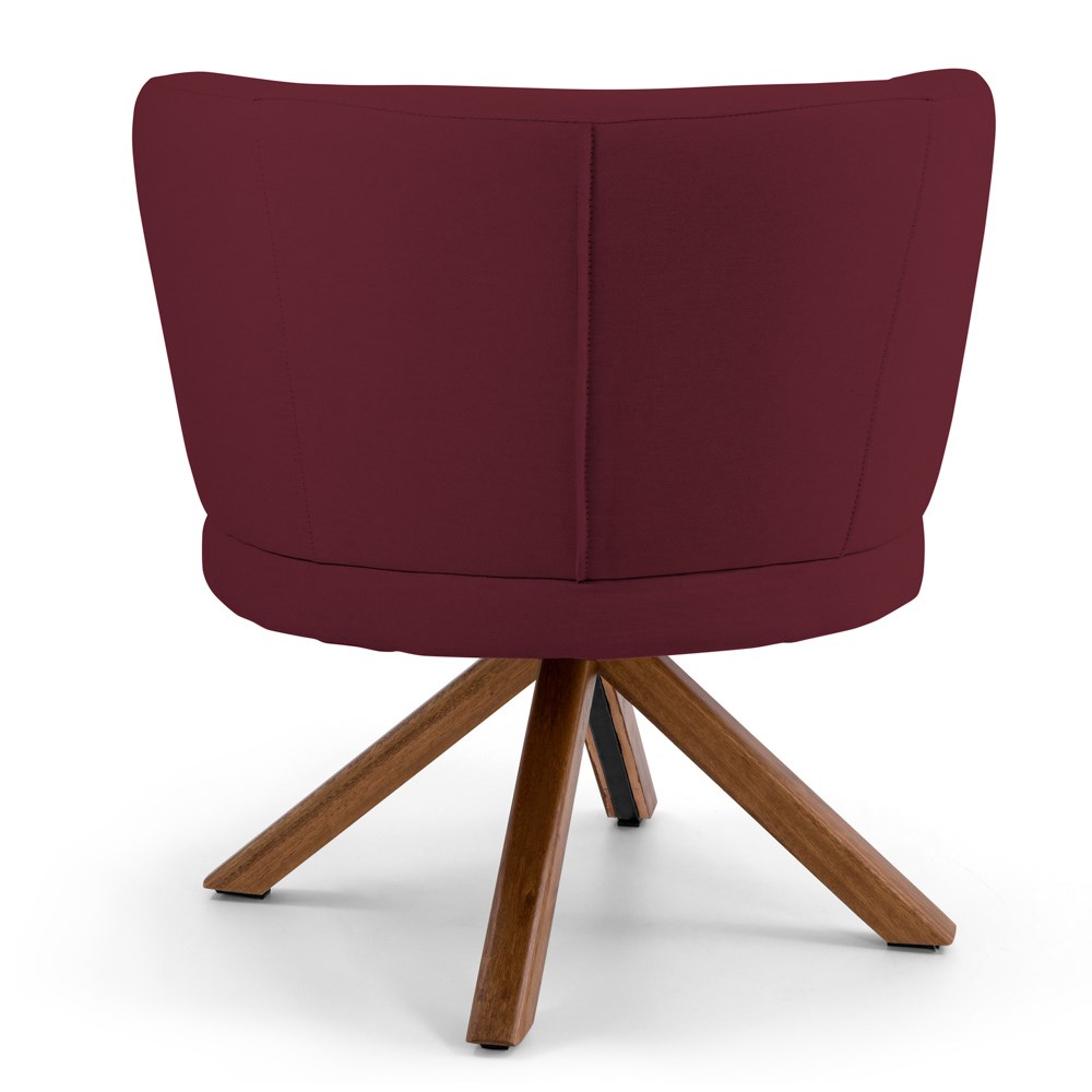 Kit 02 Poltronas Decorativas Melissa Base Giromad Giratória B-278 Veludo Marsala - Domi