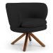 Kit 02 Poltronas Decorativas Melissa Base Giromad Giratória B-300 Veludo Preto - Domi