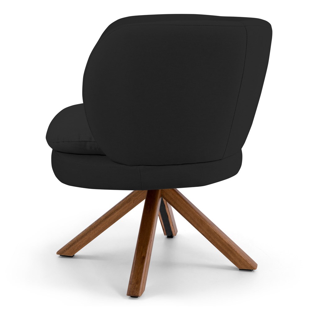 Kit 02 Poltronas Decorativas Melissa Base Giromad Giratória B-300 Veludo Preto - Domi