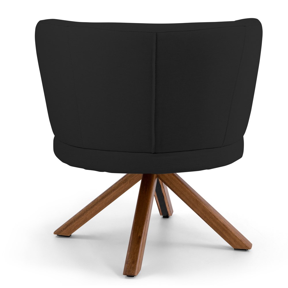 Kit 02 Poltronas Decorativas Melissa Base Giromad Giratória B-300 Veludo Preto - Domi