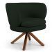 Kit 02 Poltronas Decorativas Melissa Base Giromad Giratória B-303 Veludo Verde Musgo - Domi