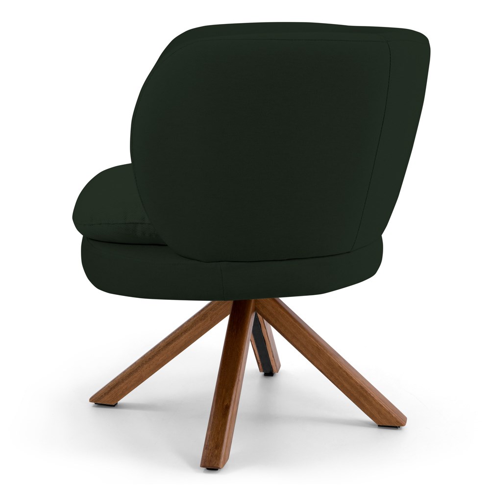 Kit 02 Poltronas Decorativas Melissa Base Giromad Giratória B-303 Veludo Verde Musgo - Domi