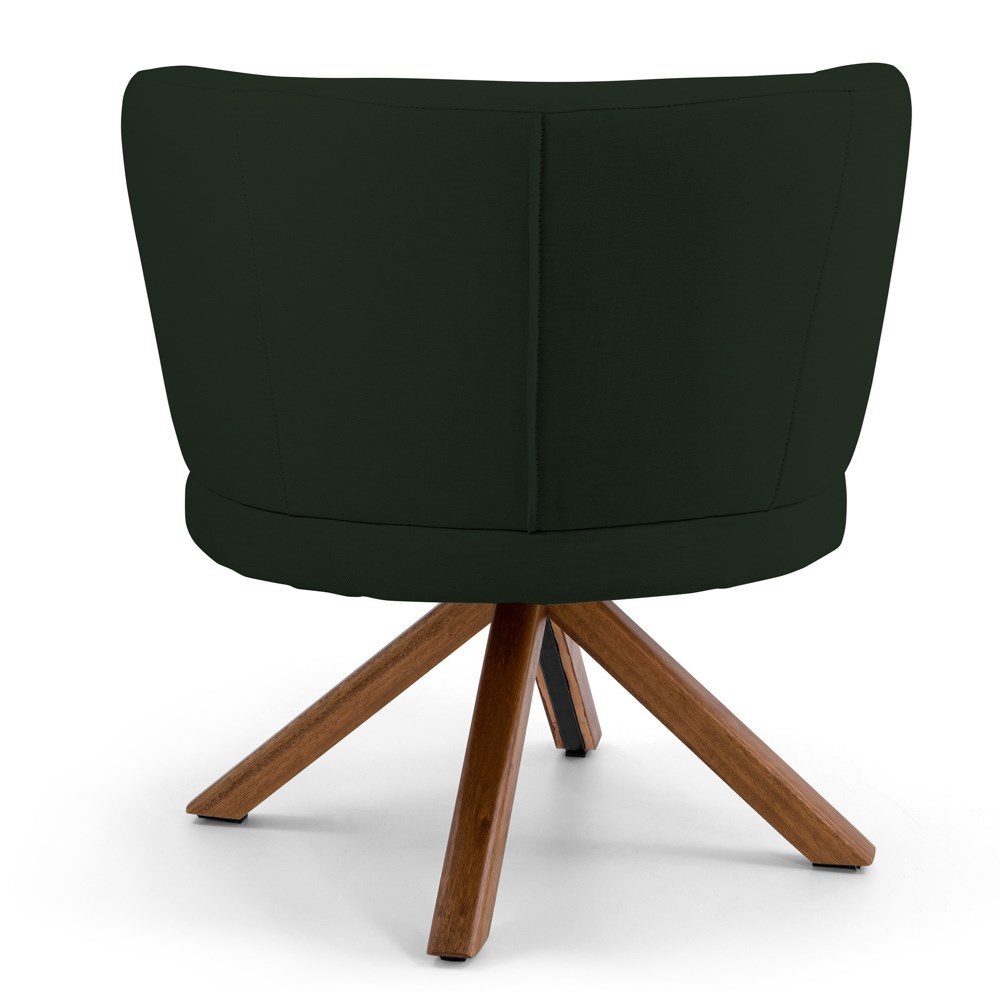 Kit 02 Poltronas Decorativas Melissa Base Giromad Giratória B-303 Veludo Verde Musgo - Domi